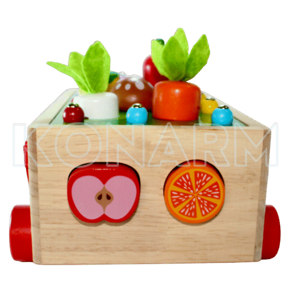 Carrito Didáctico de Madera Montessori Frutas & Verduras 4 en 1 - Imagen 6
