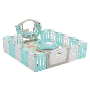 corral Parque Plegable de juegos para bebes niños caballito balancín, columpio, alfombra 208 x 211 centimetros