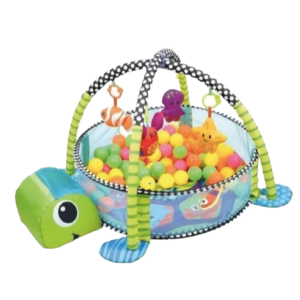 Gimnasio para bebes en forma de tortuga piscina de pelotas sonajas