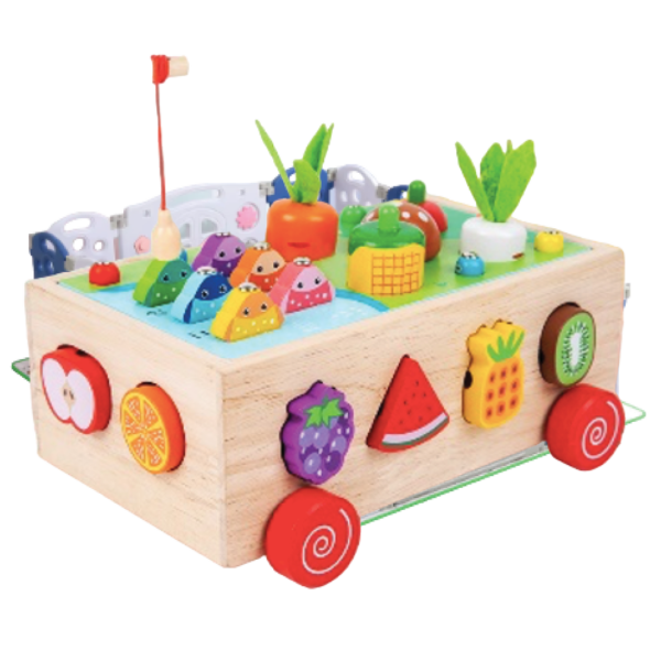 juguete Montessori carrito de verduras frutas