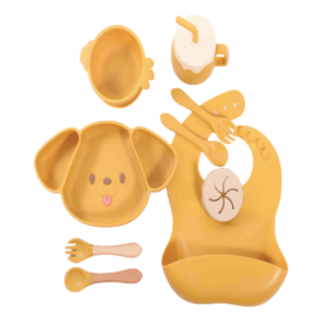 Plato vajilla de Silicona para alimentar al bebe colores surtidos
