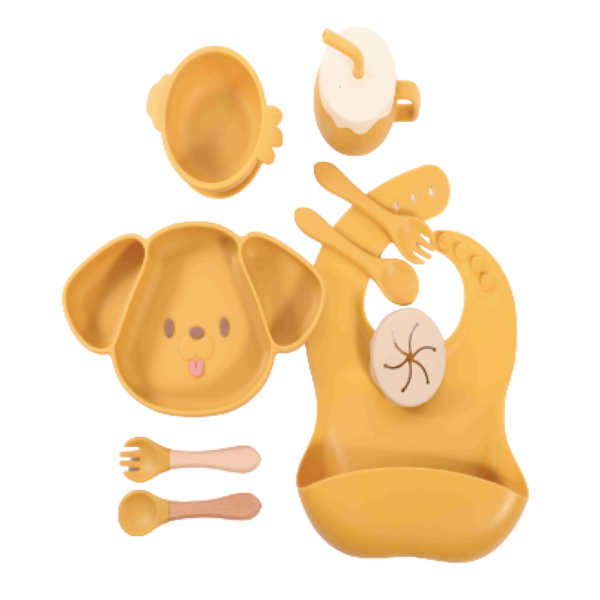 Plato vajilla de Silicona para alimentar al bebe colores surtidos