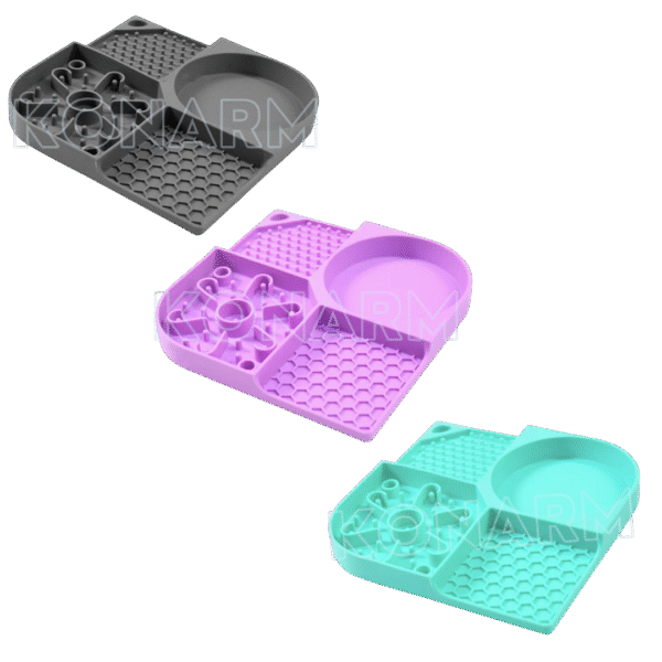Bandeja plástica plato con divisiones para gatos | Tapete alimentador con 4 compartimentos para mascotas