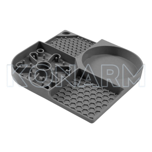 Bandeja plástica plato con divisiones para gatos | Tapete alimentador con 4 compartimentos para mascotas - Imagen 2