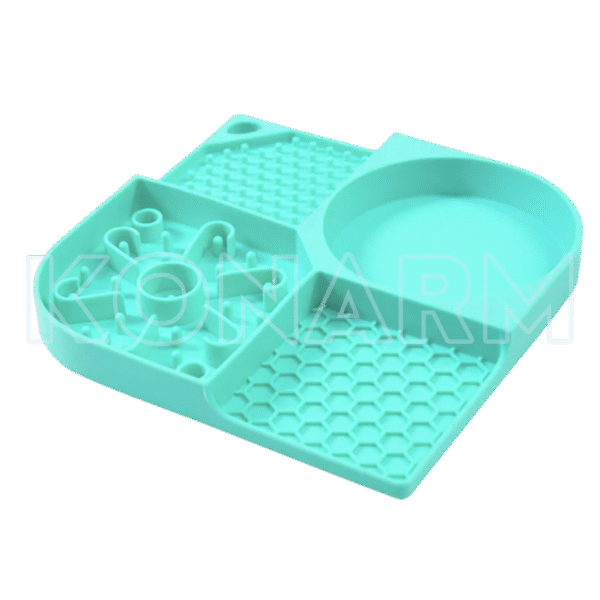 Bandeja plástica plato con divisiones para gatos | Tapete alimentador con 4 compartimentos para mascotas - Imagen 3