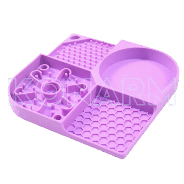 Bandeja plástica plato con divisiones para gatos | Tapete alimentador con 4 compartimentos para mascotas - Imagen 4