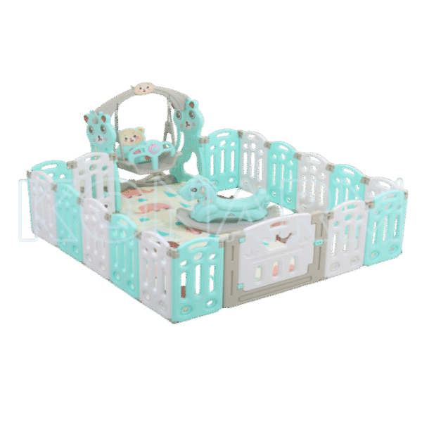 Corral de juegos multifuncional con accesorios