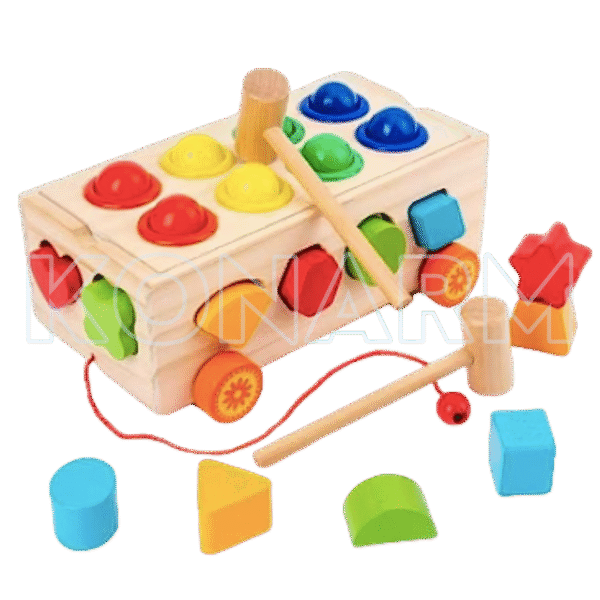 Carrito Didáctico de Madera Montessori 4 en 1