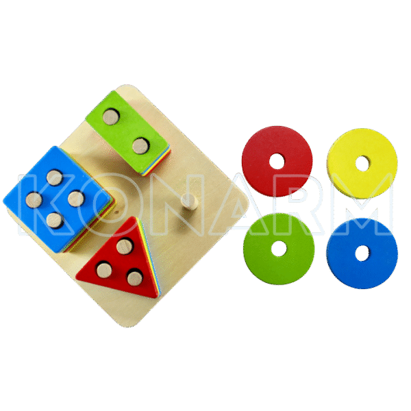 Torre Montessori de Figuras Geométricas Apilables - Imagen 2
