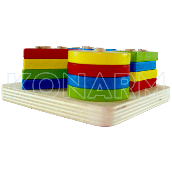 Torre Montessori de Figuras Geométricas Apilables - Imagen 3