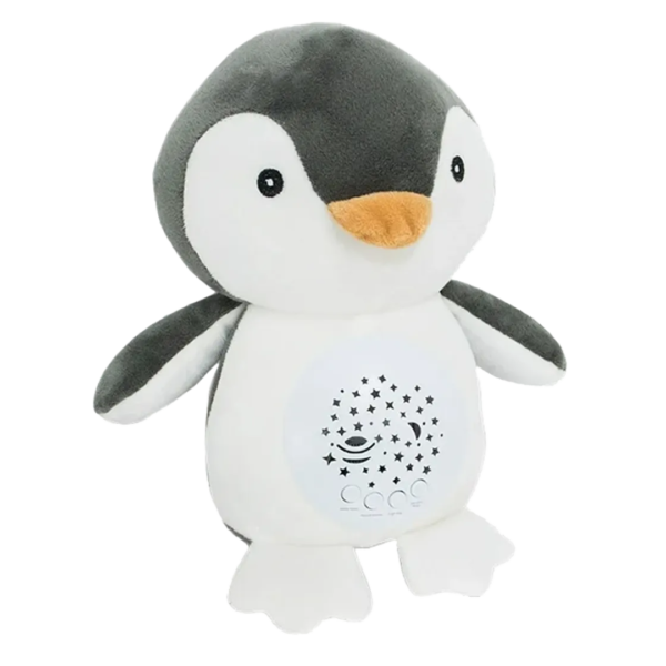 juguete musical para calmar al bebe pingüino Afelpado