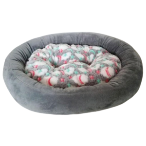 Cama para mascotas perros gatos tipo Nido gris y rosada