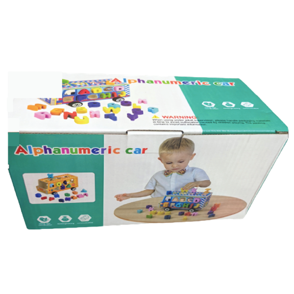 juguete Montessori Carro rompecabezas alfanumérico