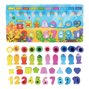juguetes pizarra Logarítmica de madera Montessori.