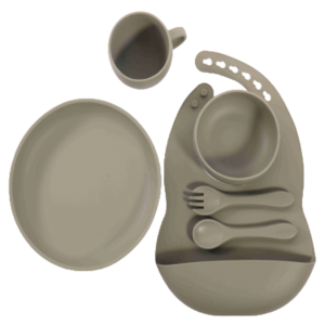 Plato vajilla de Silicona para alimentar al bebe colores surtidos
