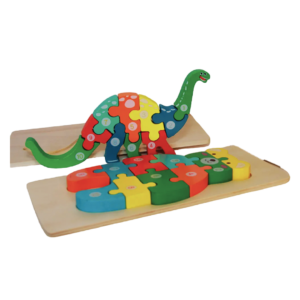 juguete Montessori rompecabezas de animales dinosaurio elefante oso de madera