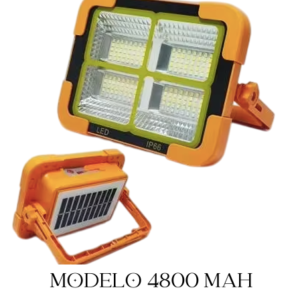 Foco reflector con panel solar modelo 3600mah/ 350w color naranja Foco con panel solar modelo 4800 MAH  duración de 6 horas