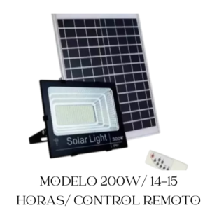 FOCO REFLECTORES PANELES SOLARES MODELO 200W/  CONTROL REMOTO
