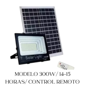 FOCO REFLECTORES PANELES SOLARES MODELO 300W  CONTROL REMOTO