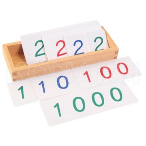 Números en Madera para Listones Rojos y Azules Caja Didáctica de Números