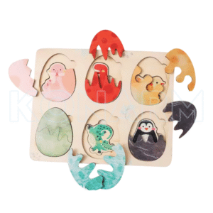 Rompecabezas de Madera en Relieve de Huevos de dinosaurios Animales